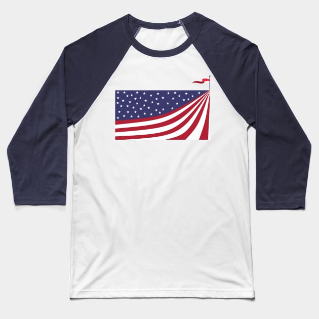 New American Flag Baseball T-Shirt by TenomonMalke